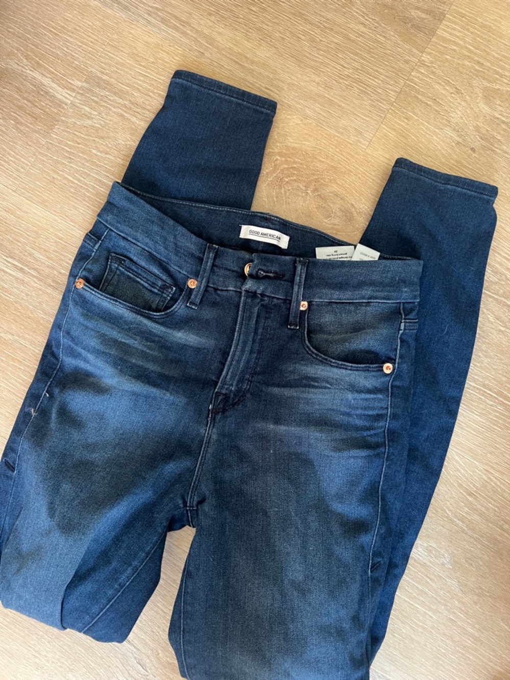 Good American Dark Indigo High-Rise Skinny Jeans